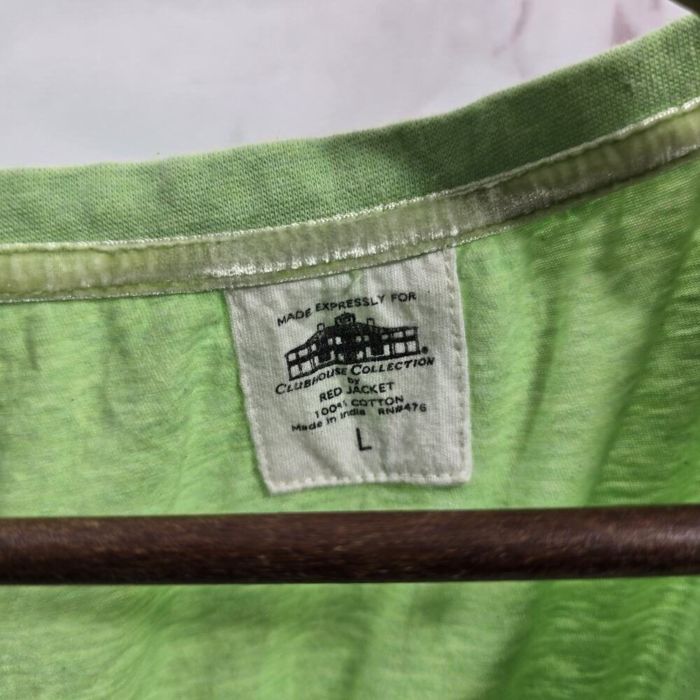 Masters T Shirt Womens Large Green V Short Sleeve Clubhouse Collection Tee - Picture 7 of 9